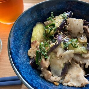 とろ～り茄子と♪豚バラの丼♪